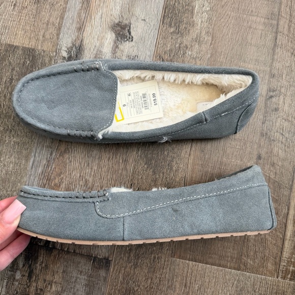 Women's Gemma Moccasin Slippers Gray Suede Leather - Stars Above™ 9 - Picture 7 of 8